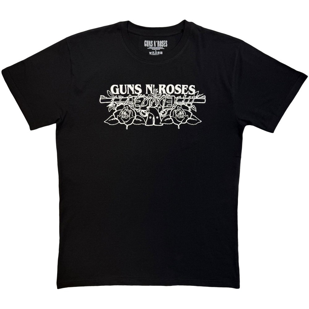 Guns N' Roses - Logo Mono Mens Tshirt - Black/White